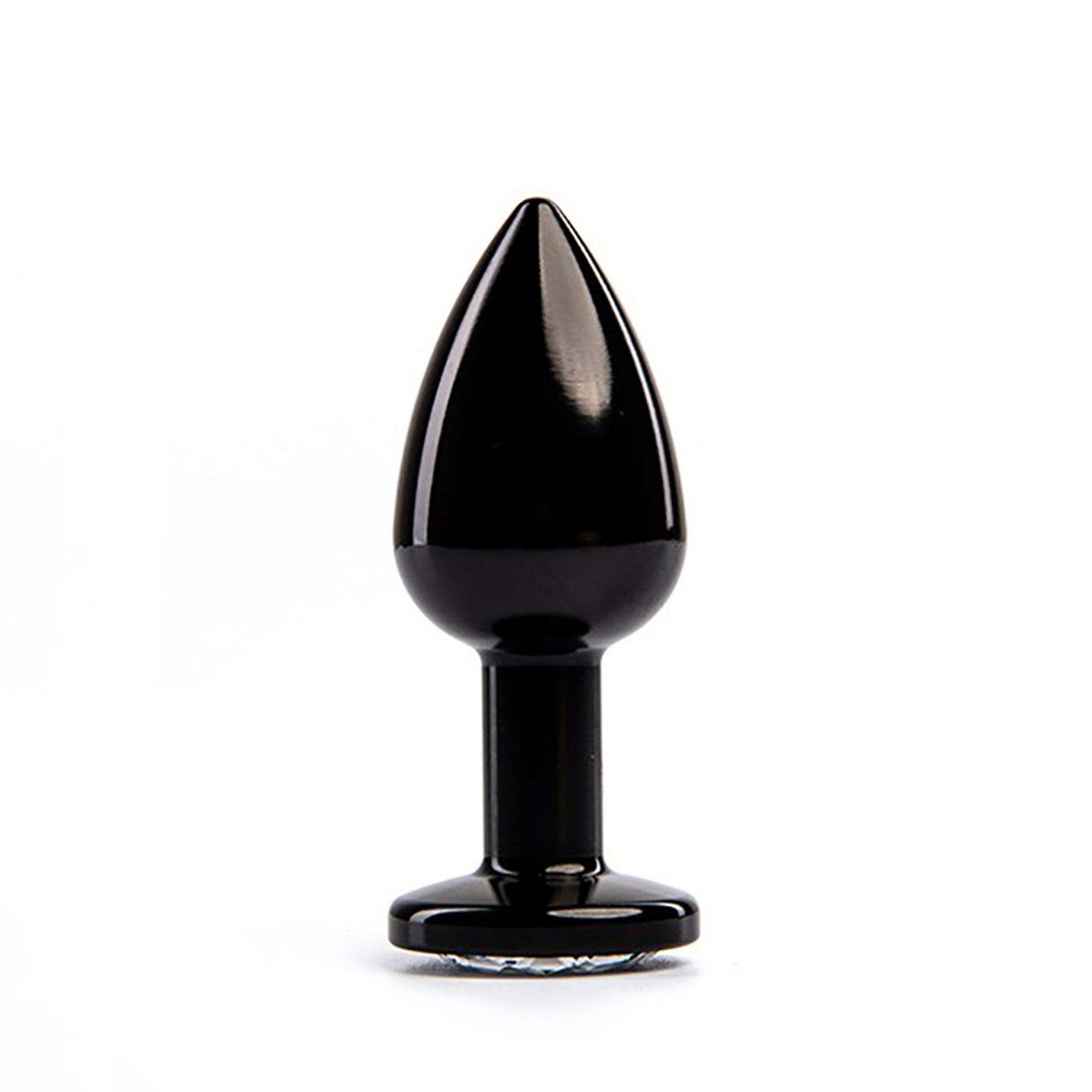 Plug anal Fantasy negru cu diamant alb 7 cm
