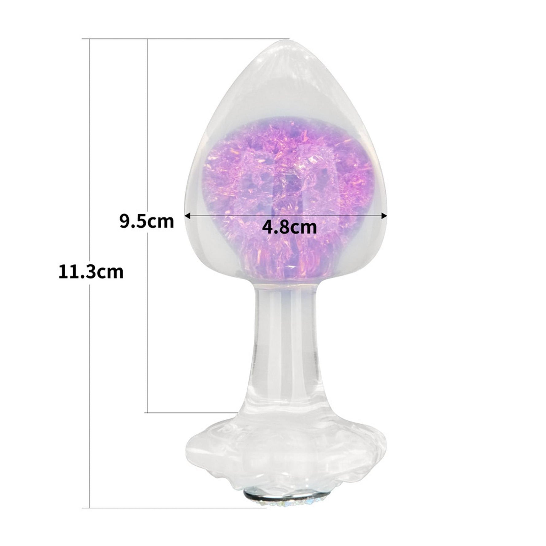 Dop anal din silicon Gemoria cu bilă de sticlă violetă