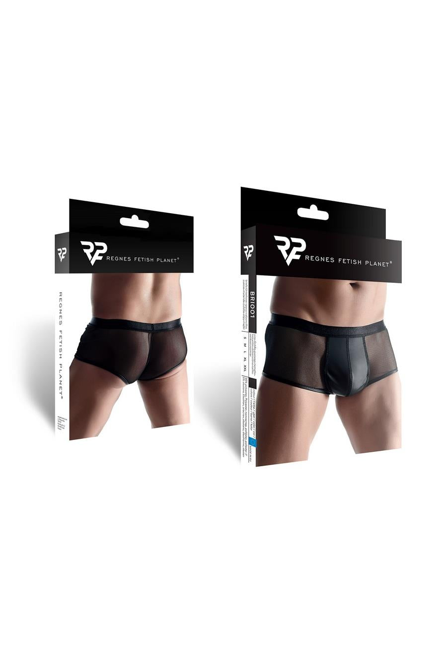 Pantaloni scurți pentru bărbați Regnes Fetish Planet L cu aspect ud și plasă elastică