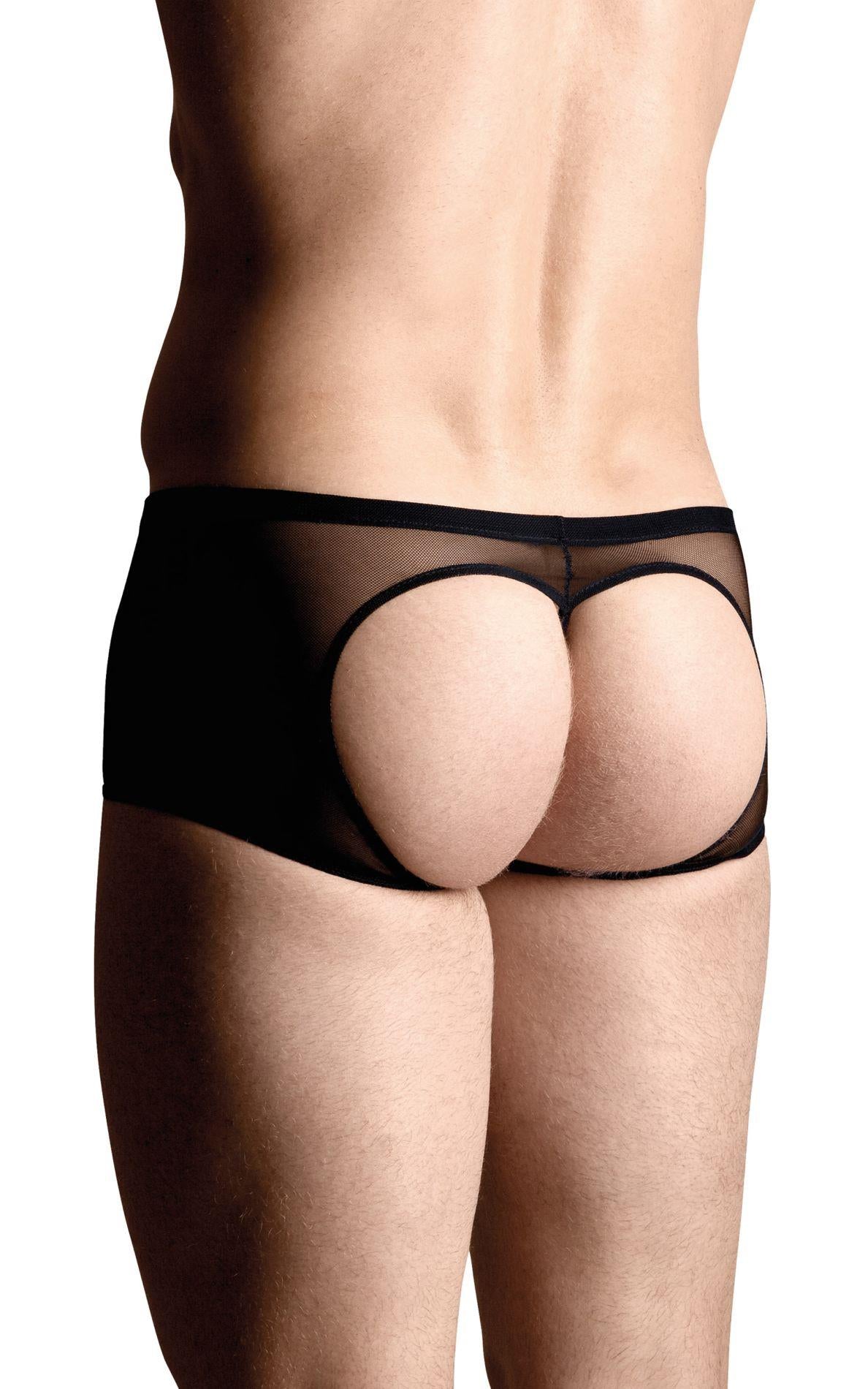 Pantaloni scurți boxer SoftLine 4493 pentru bărbați, cu decupaj la fund, negri, XL