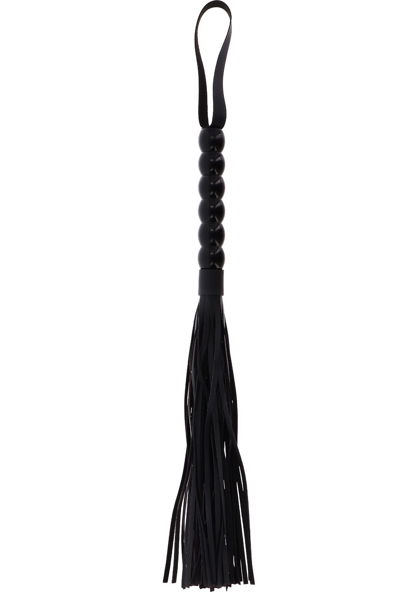 Bici cu mărgele PU negre 60 cm