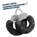 Cătușe metalice de pluș Crushious Spangle, negre