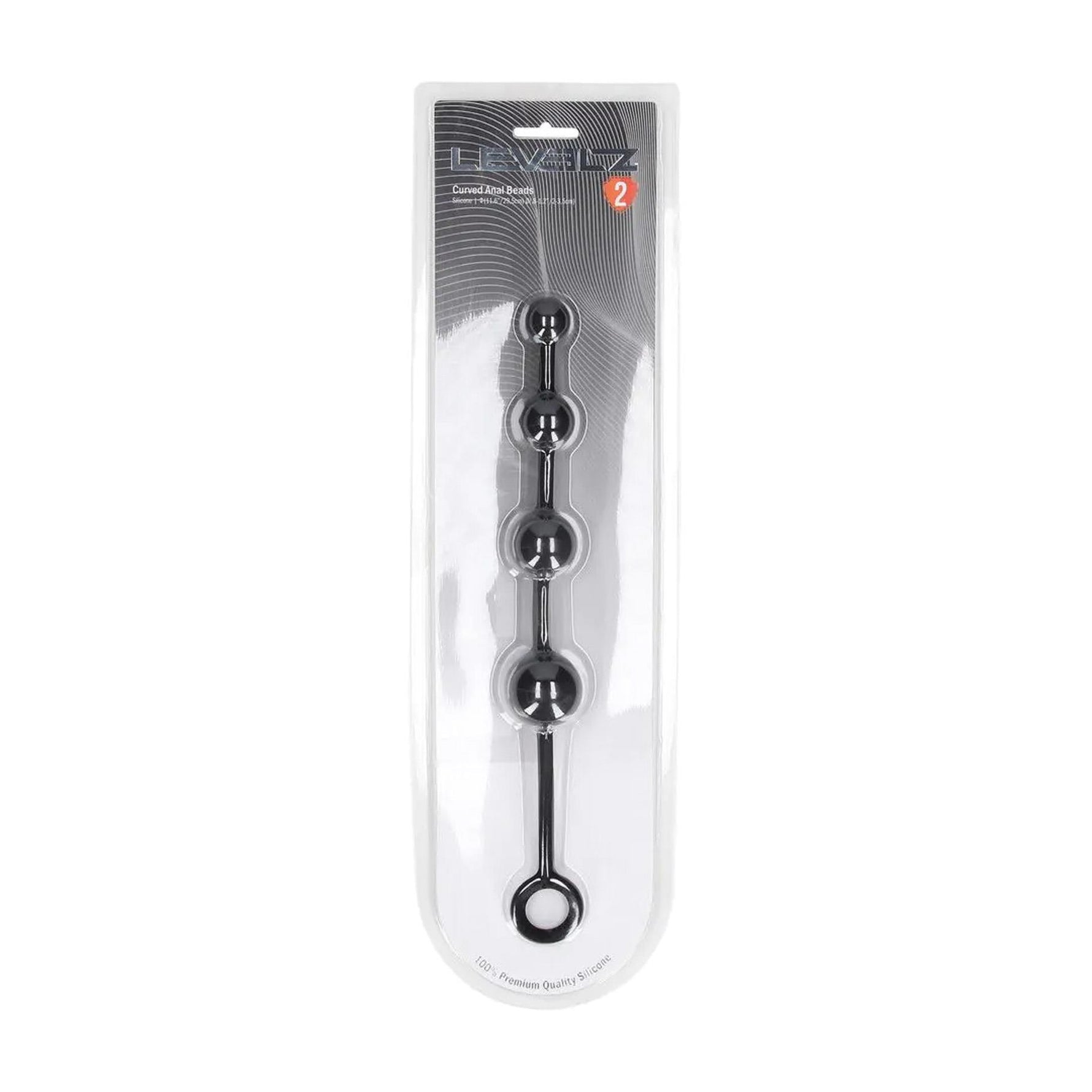 Perle anale curbate din silicon Levelz, negre, 29,5 cm