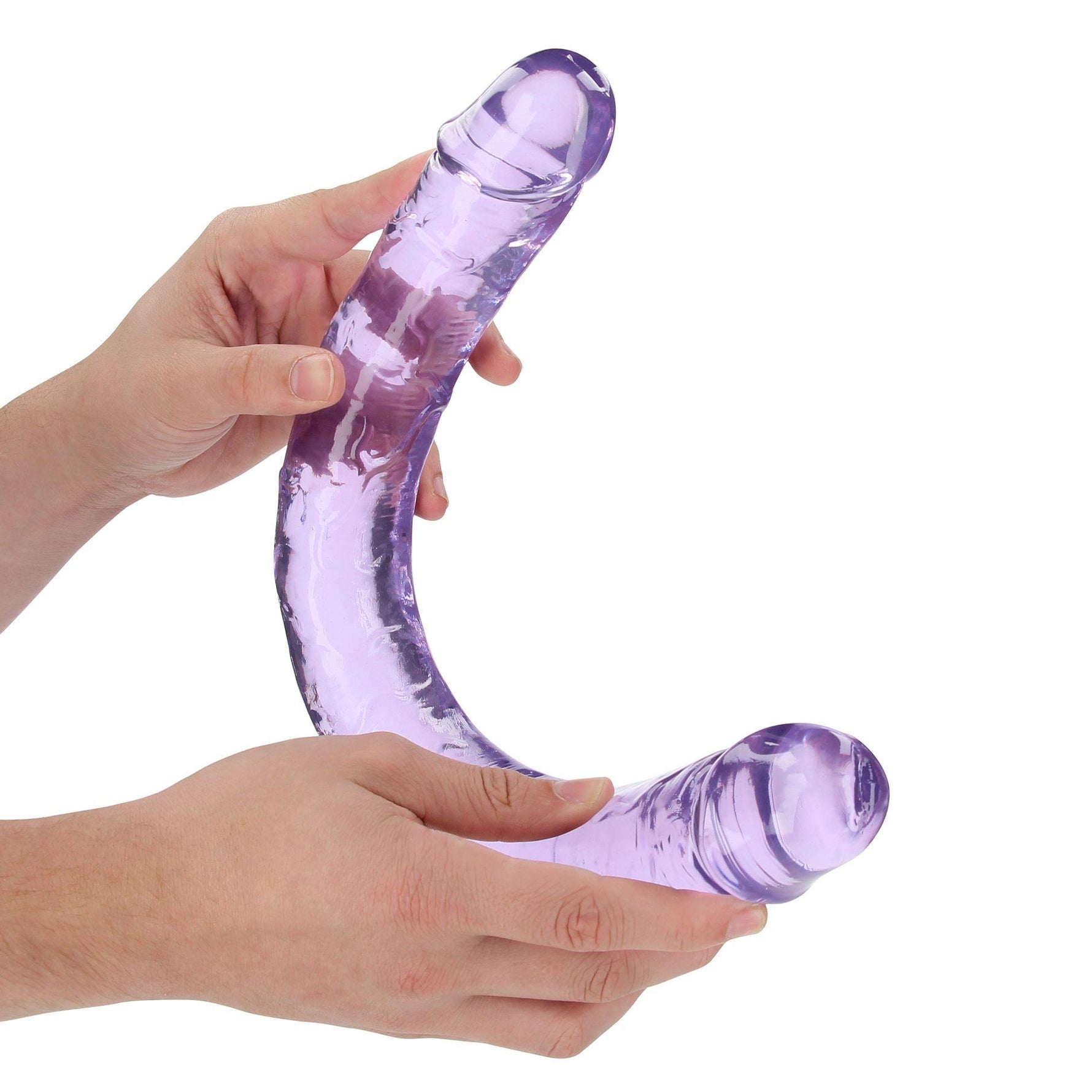 Dildo dublu realist RealRock transparent 45 cm