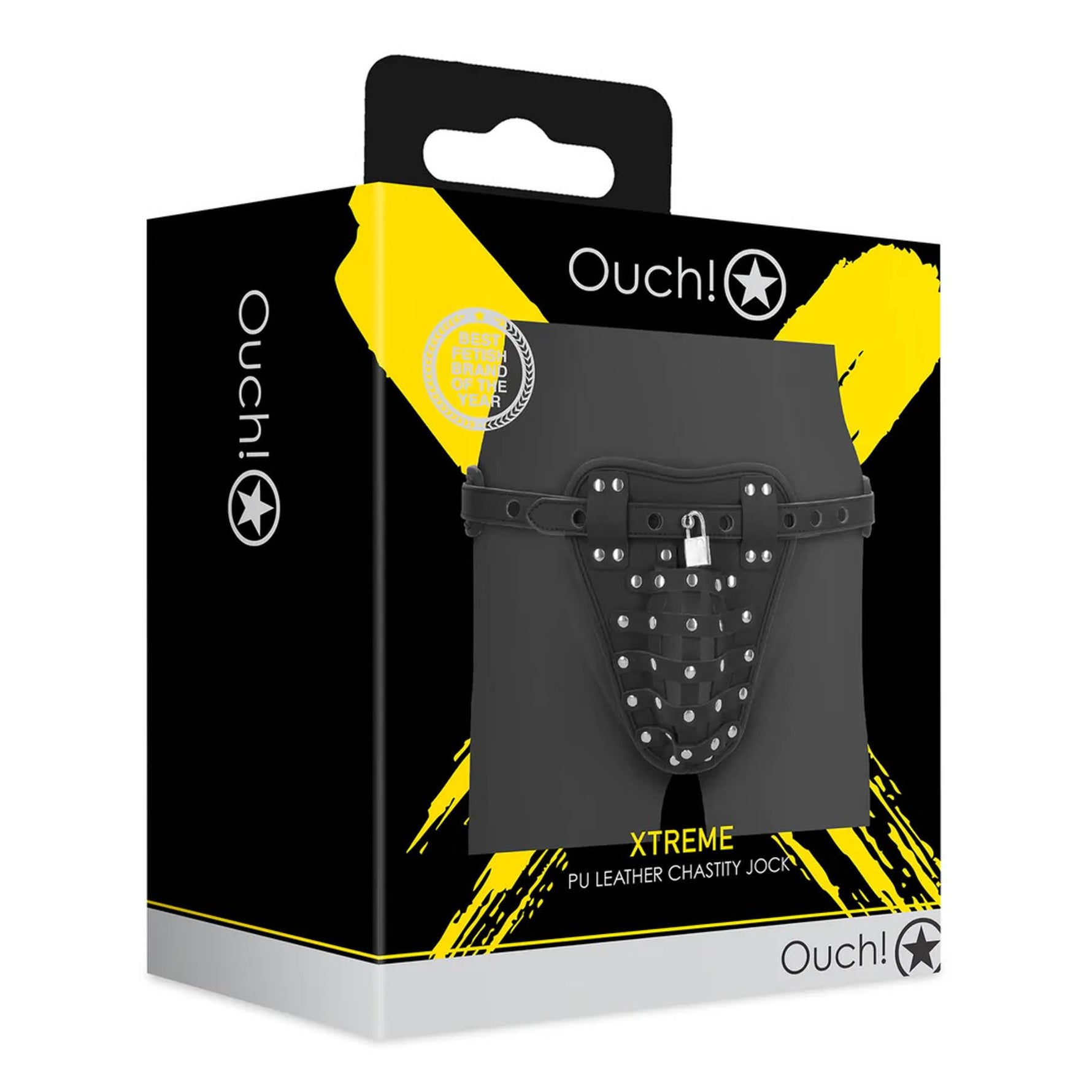 Jockstrap din piele PU Ouch, negru