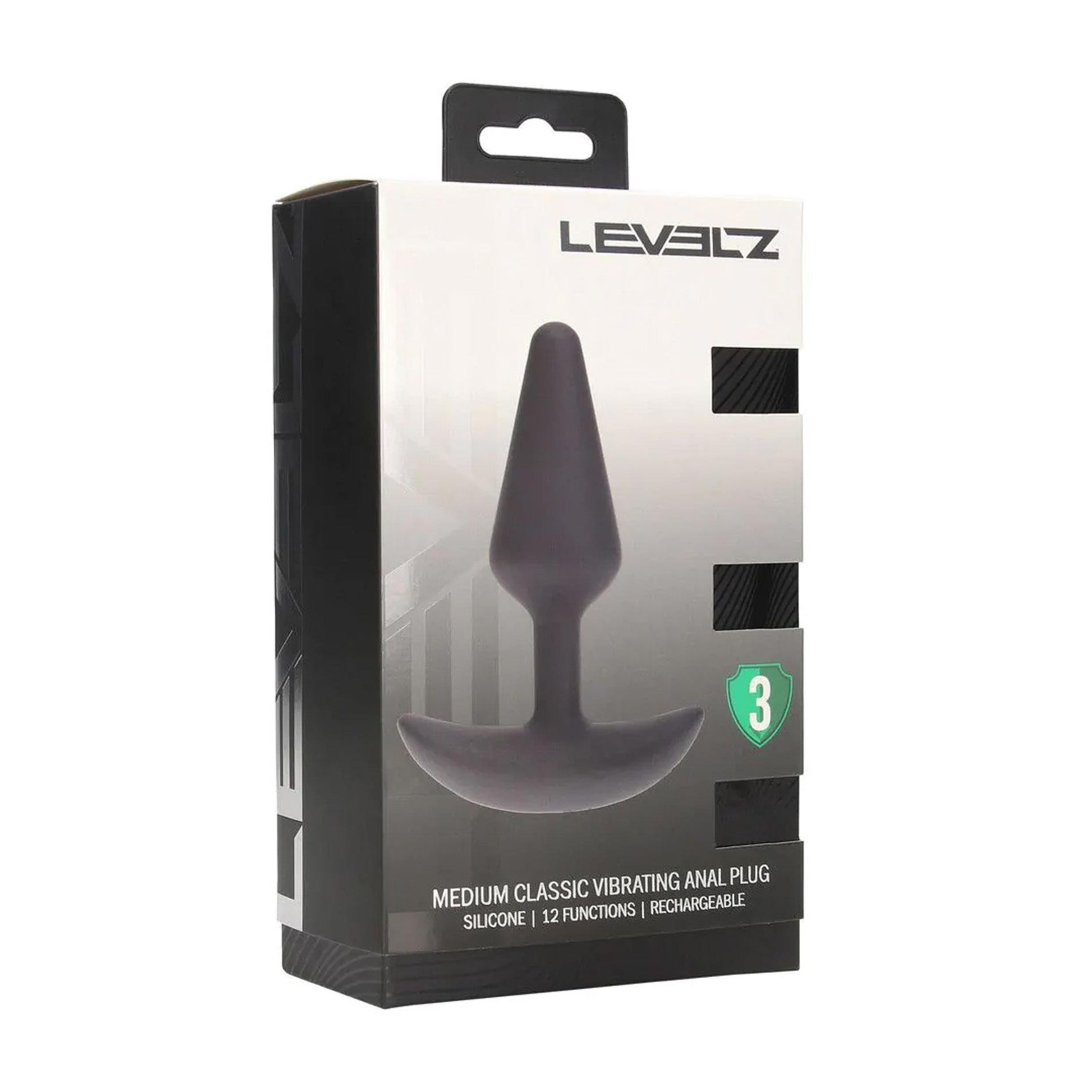 Dop anal vibrant din silicon Levelz M, negru, 12 cm