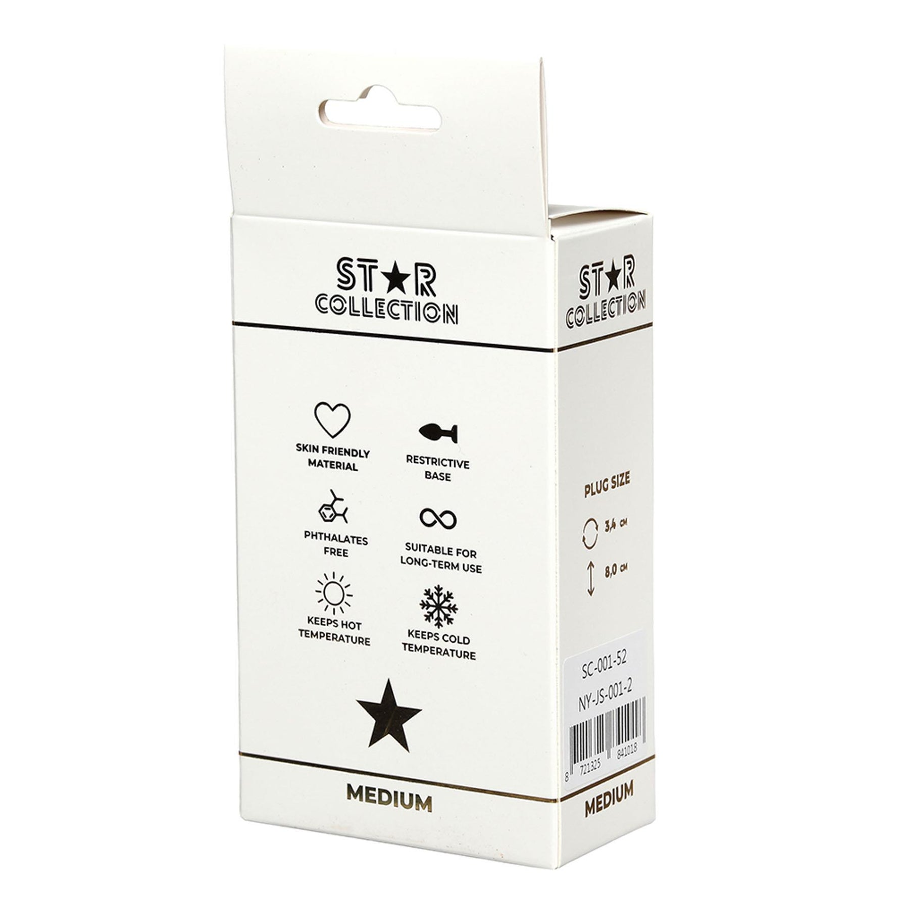 Dop anal metalic Star Collection M cu piatră roz