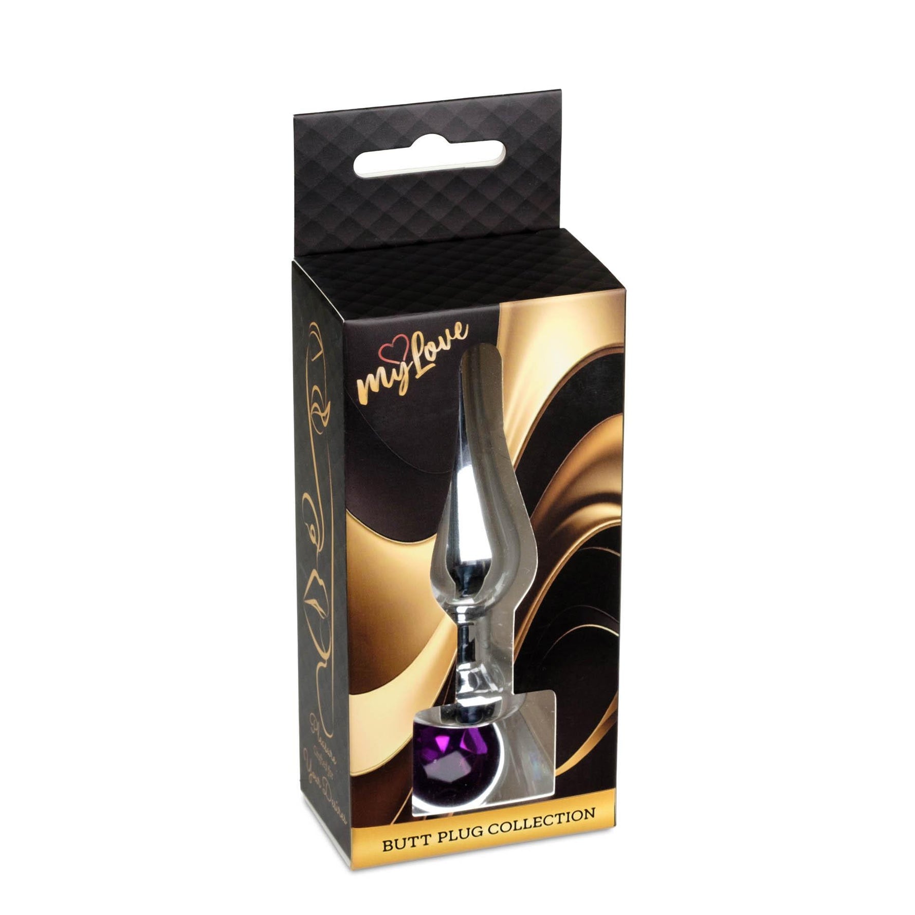 Dop anal din oțel cu diamant MyLove Toys, violet, 9,5 cm