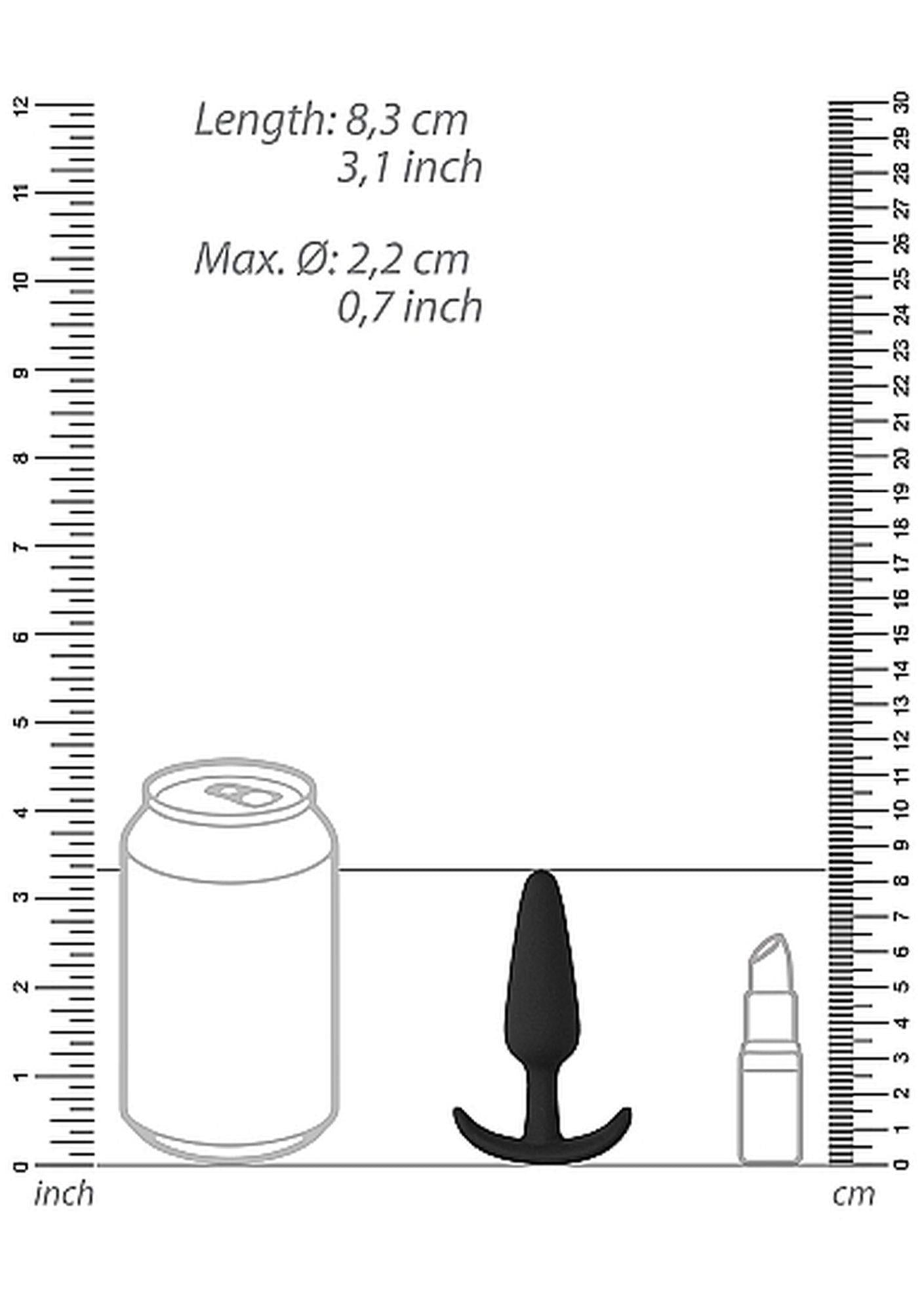 Dop anal subțire din silicon ShotsToys, negru
