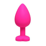 Plug anal mic cu inimă roz și cristale albe Fantasy 7 cm