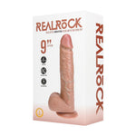 Vibrator realist RealRock cu scrot, culoarea pielii, 25 cm