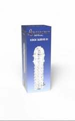 Manșon transparent pentru penis Lovesecret LS37 cu proeminențe 12,5 cm