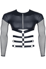 Tricou bărbătesc Regnes Fetish Planet cu benzi elastice negru M