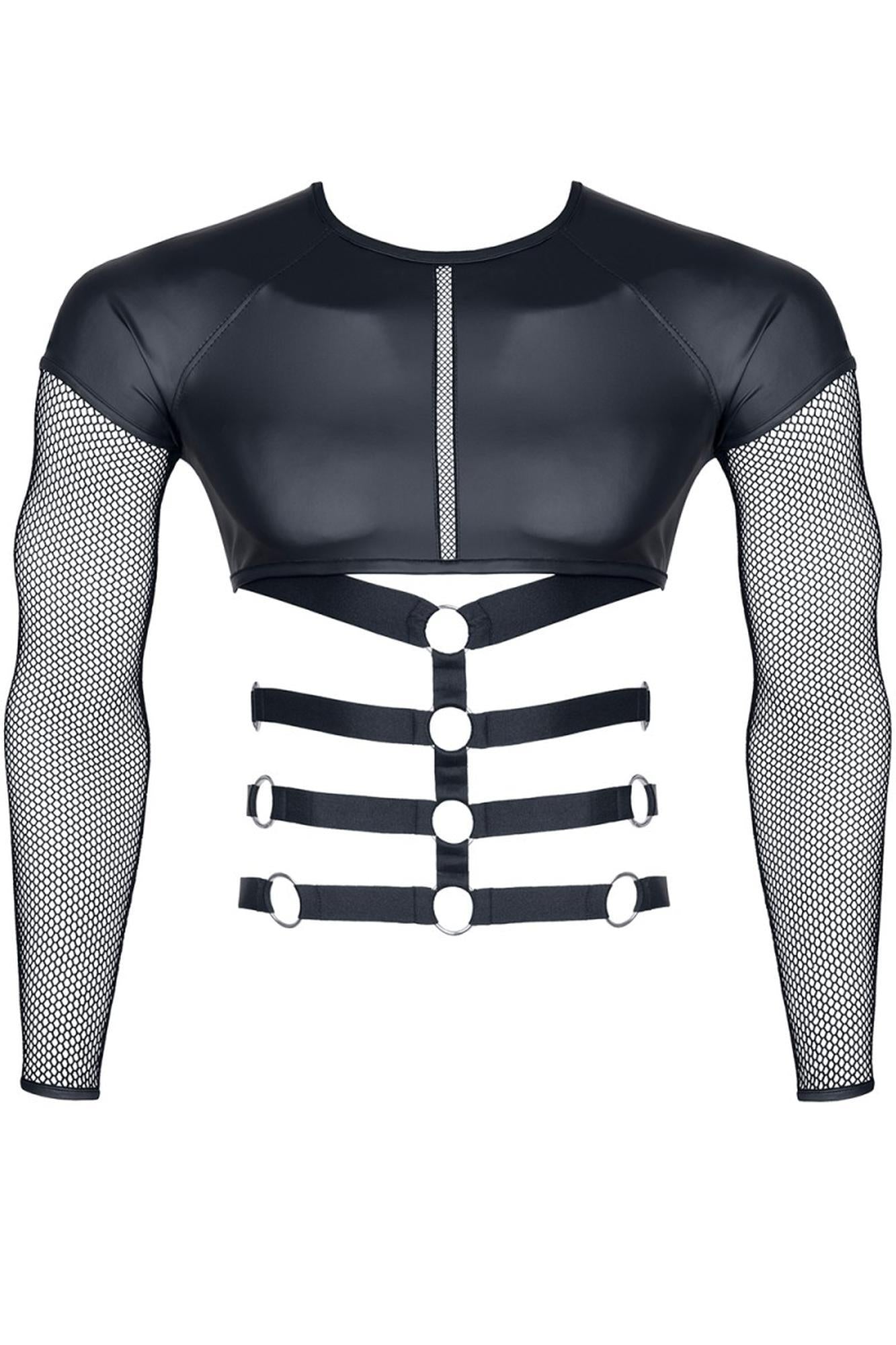 Tricou bărbătesc Regnes Fetish Planet cu benzi elastice negru M
