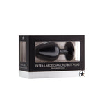 Au! Plug anal extra mare cu diamant, negru, 9,3 cm