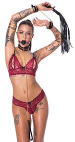 Set de bondage Bad Kitty cu 6 piese, negru cu accente aurii