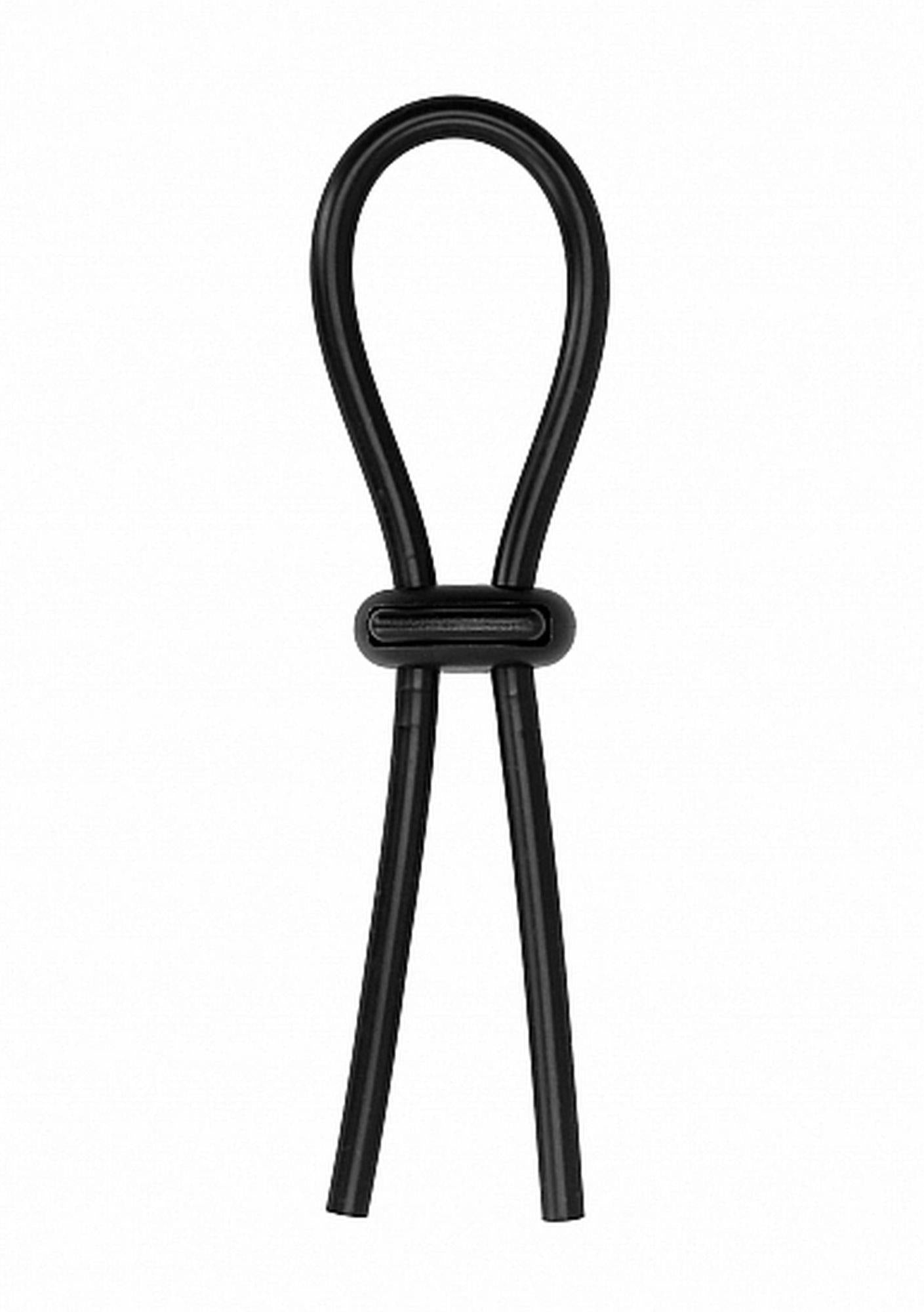 Inel de penis din silicon negru Stretch Booster ShotsToys