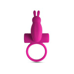 Inel vibrant Toyz4lovers cu iepuraș, roz, 10 cm