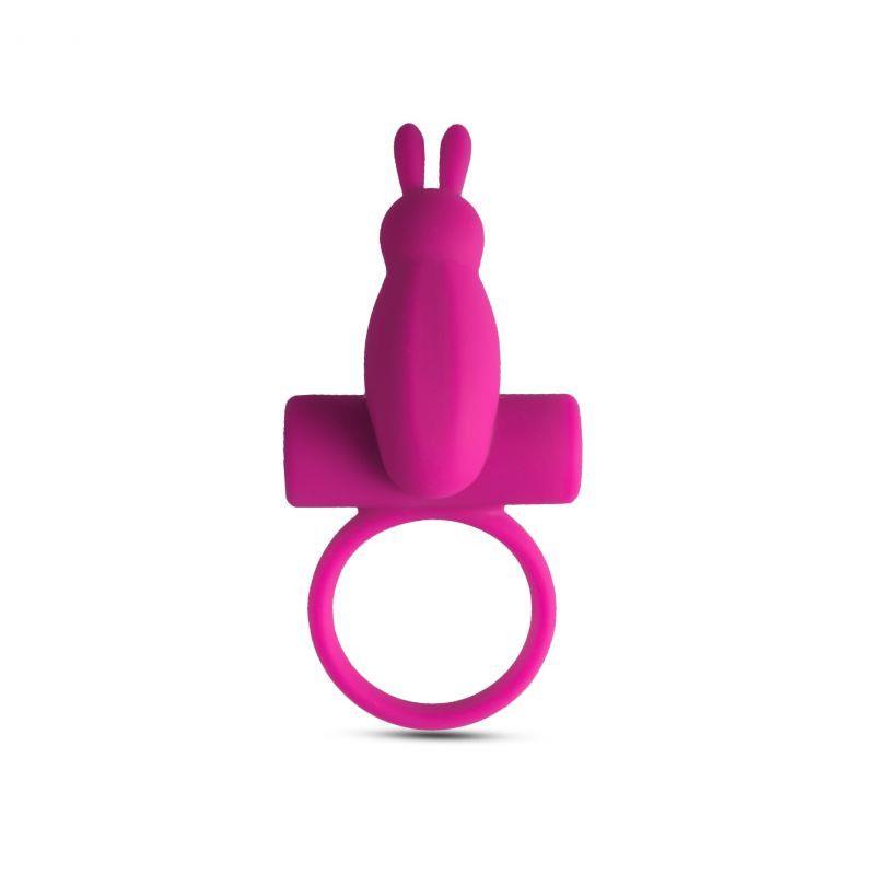 Inel vibrant Toyz4lovers cu iepuraș, roz, 10 cm