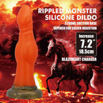 Dildo din silicon canelat Power Monsters 18,5 cm cu ventuză