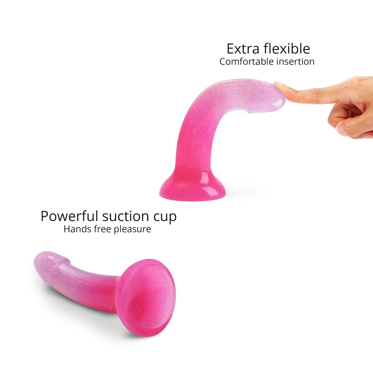 Dildo din silicon Love to Love Dildolls Sunrise, gradient roz, 14-8 cm