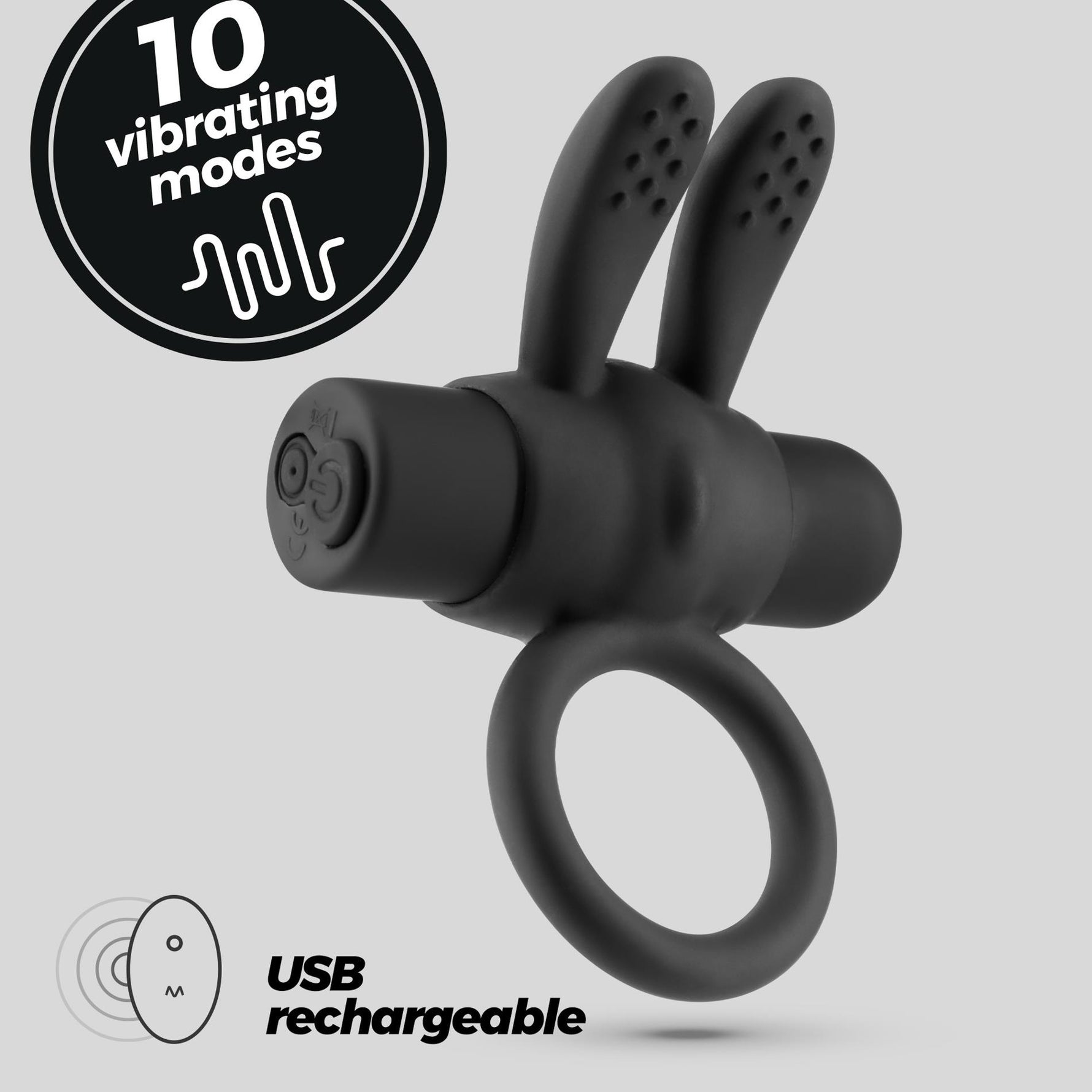 Inel vibrant Crushious Nacho cu telecomandă USB