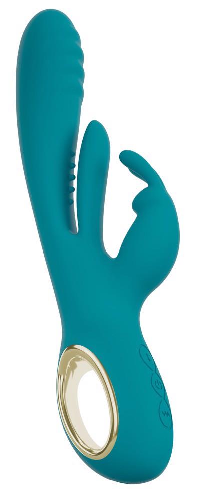 Vibrator Sweet Smile Bunny cu mișcare glisantă USB 25 cm