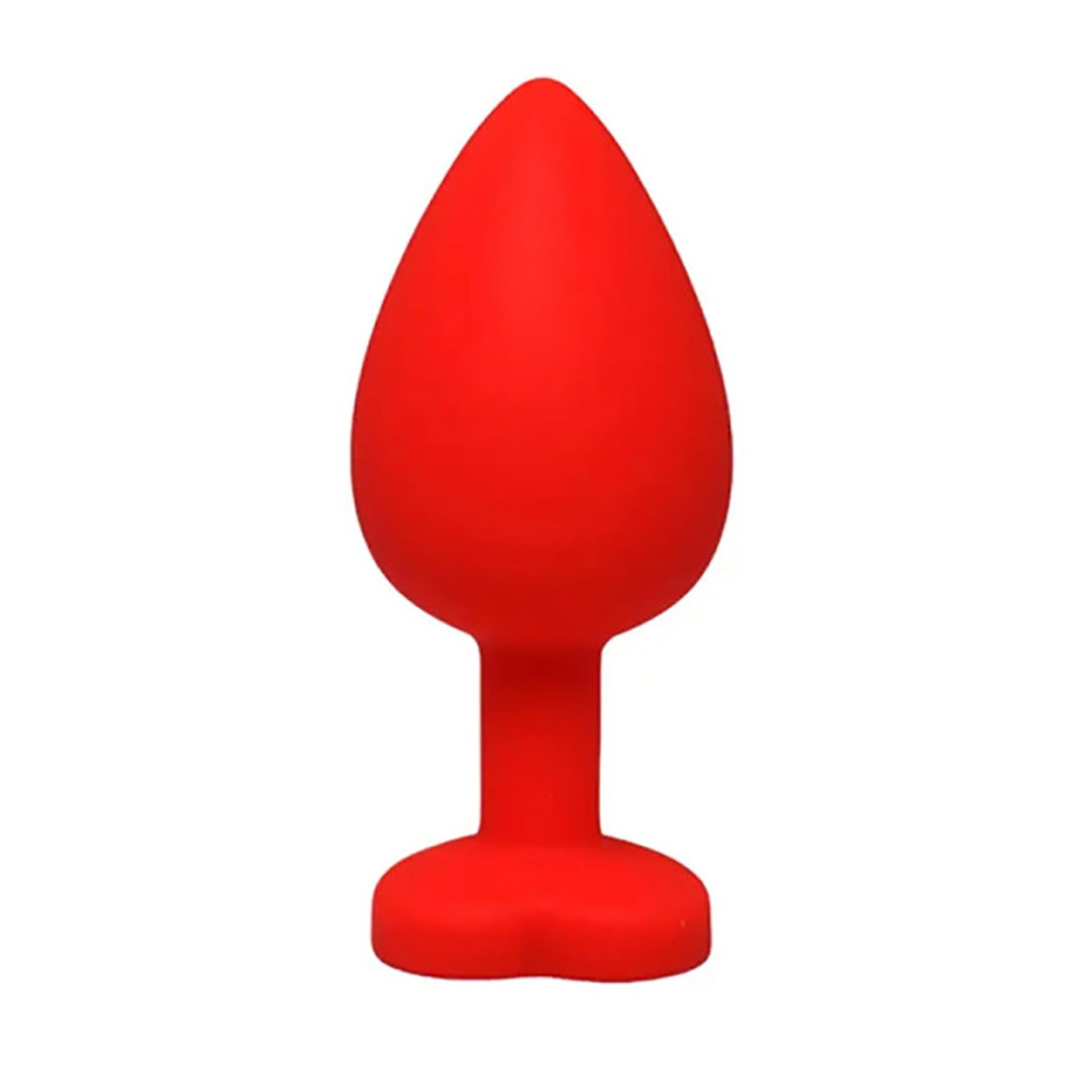 Plug anal cu inimă fantezie, roșu, cu cristal, 8 cm