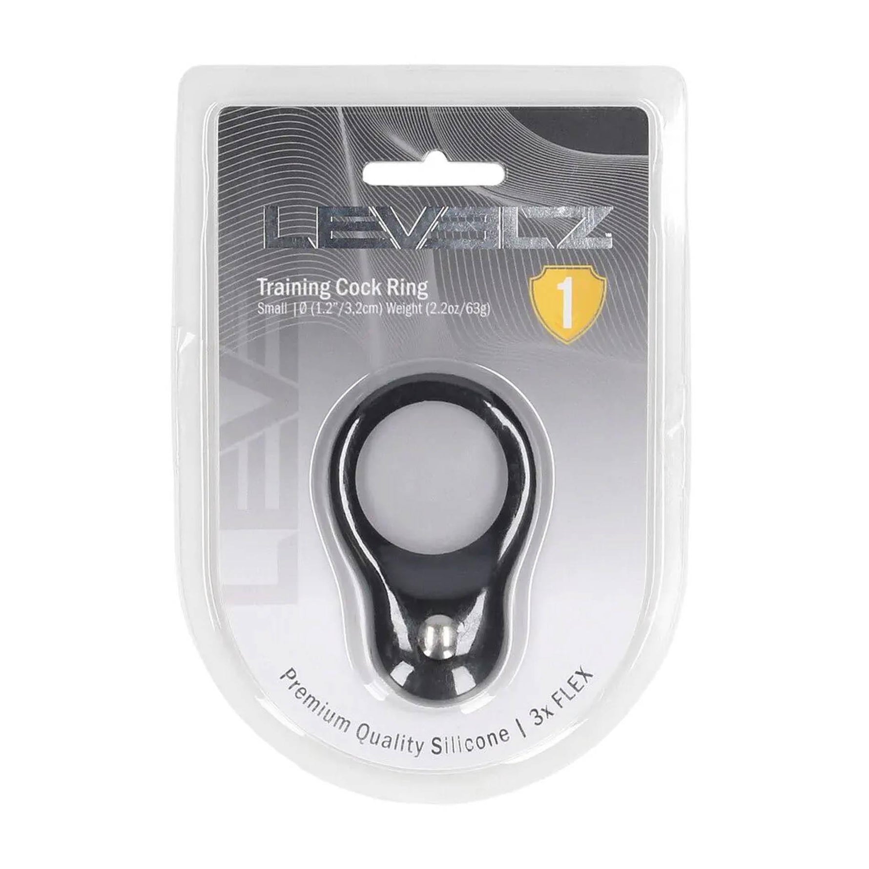 Inel de penis Levelz S din silicon cu greutăți, negru