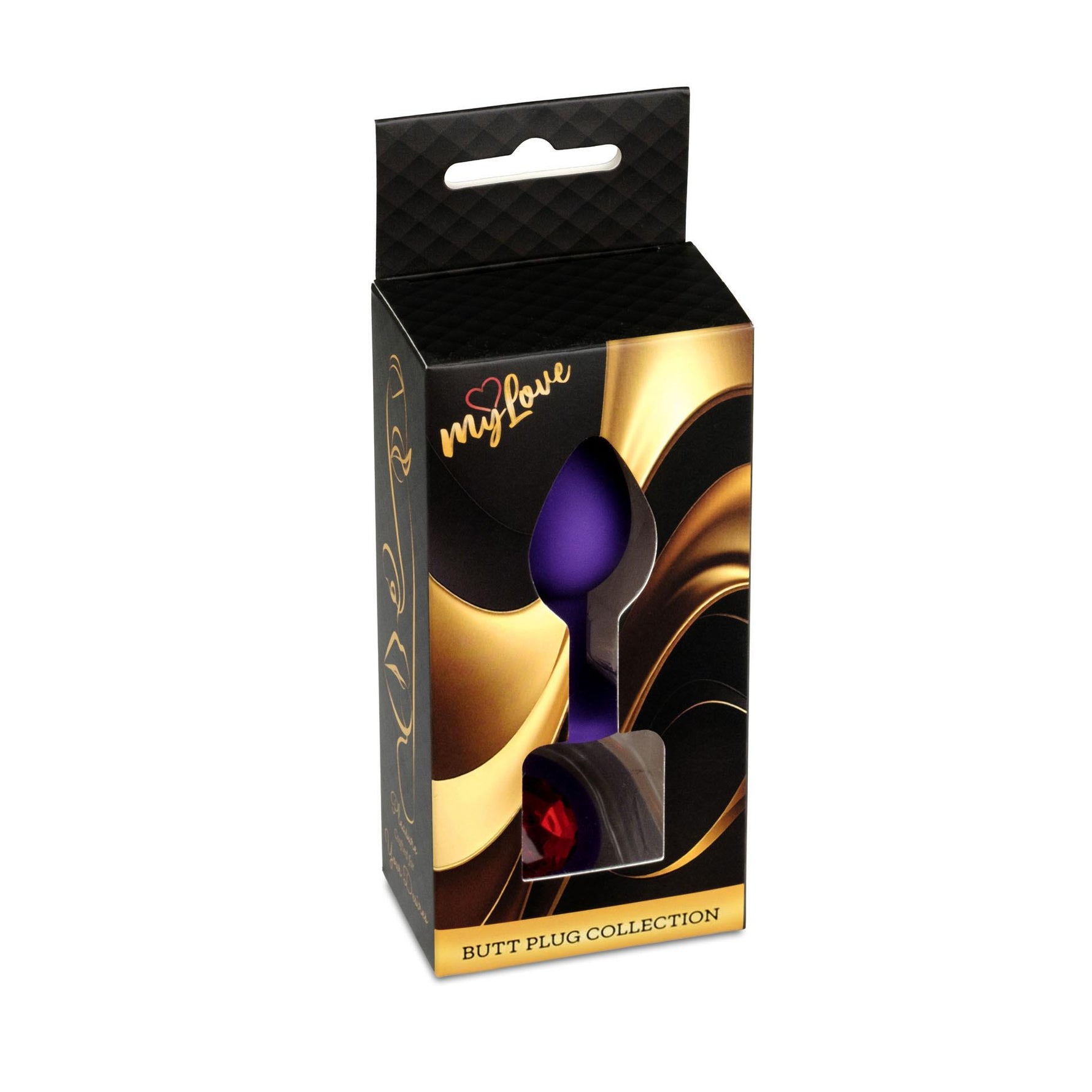 Bijuterii anale din silicon MyLove Toys violet cu diamant mic 7 cm