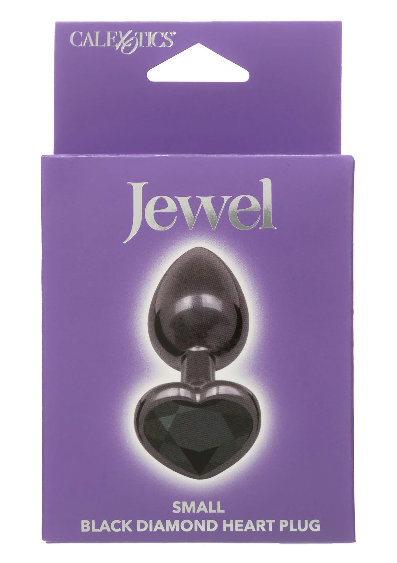 Plug anal Calexotics Crystal Heart, mic, negru