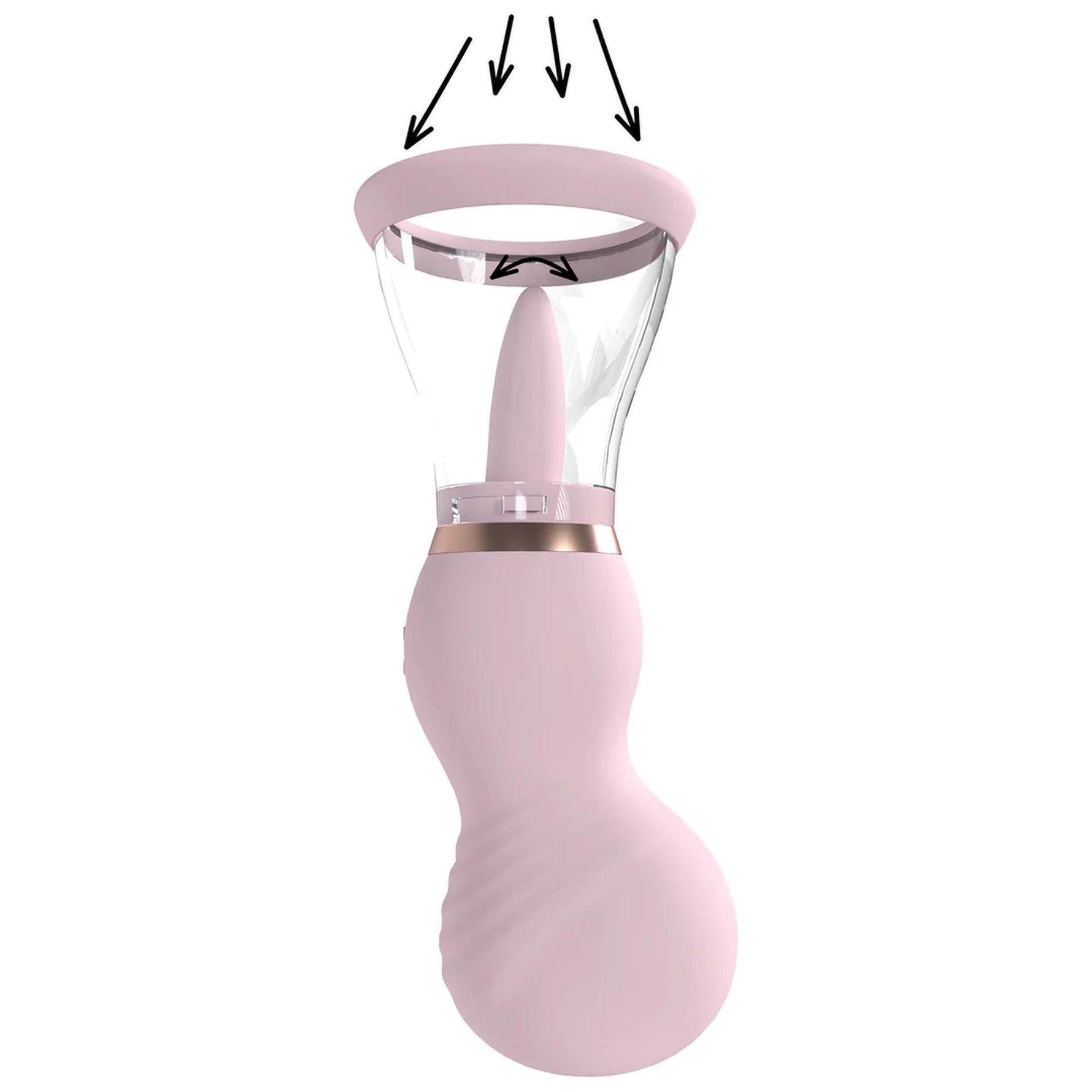 Pompă de sân și vulvă Sensual Pumped reîncărcabilă, roz