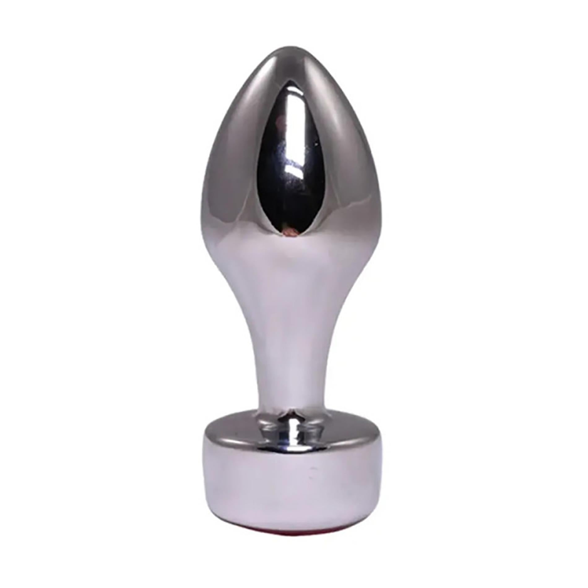 Plug anal argintiu cu diamant roz Fantasy 7,7 cm
