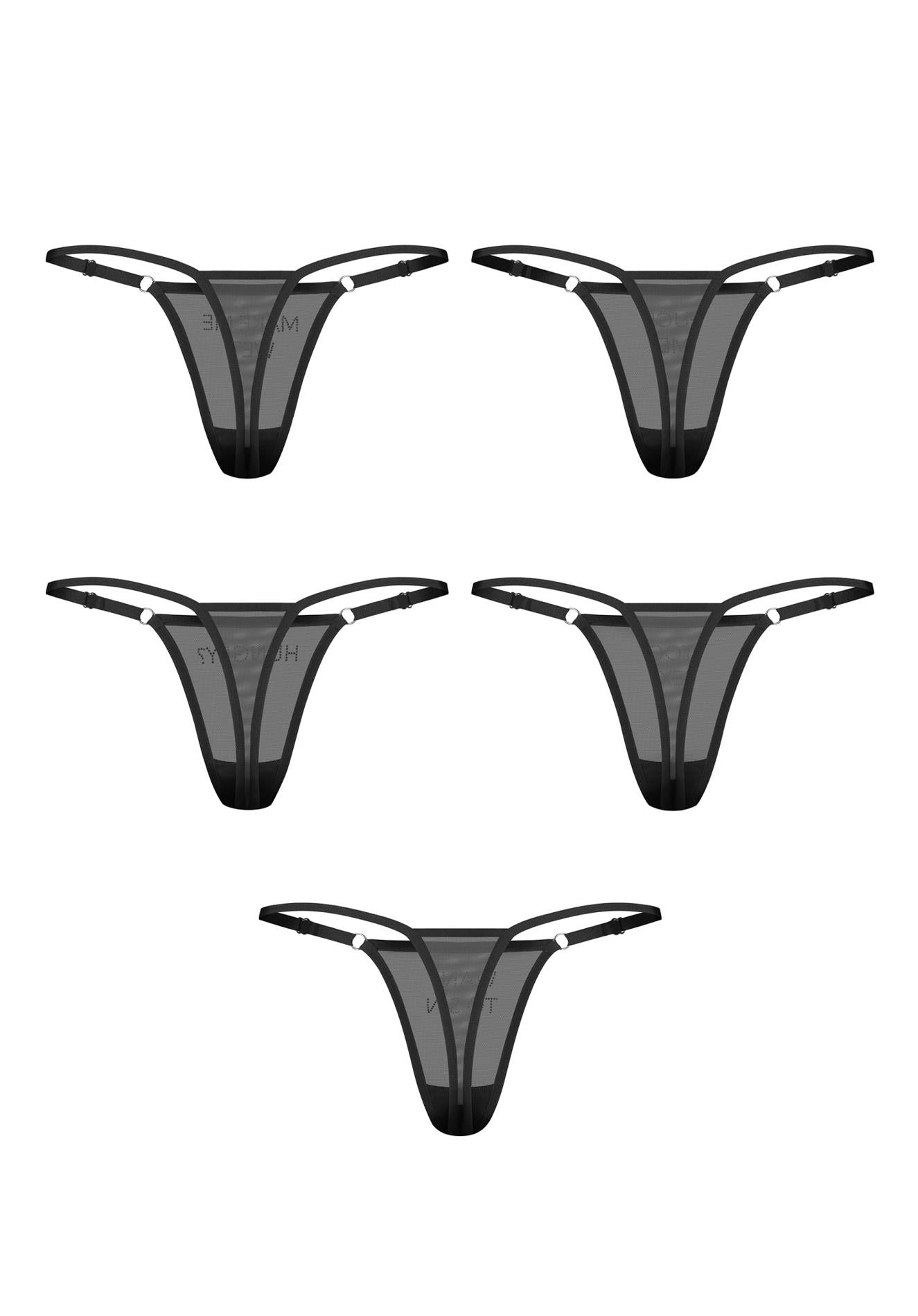 Tanga Obsessive Violami 5 bucăți S/M cu zirconii