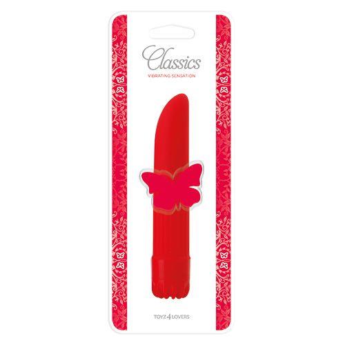 Vibrator clasic Toyz4lovers roșu 14 cm