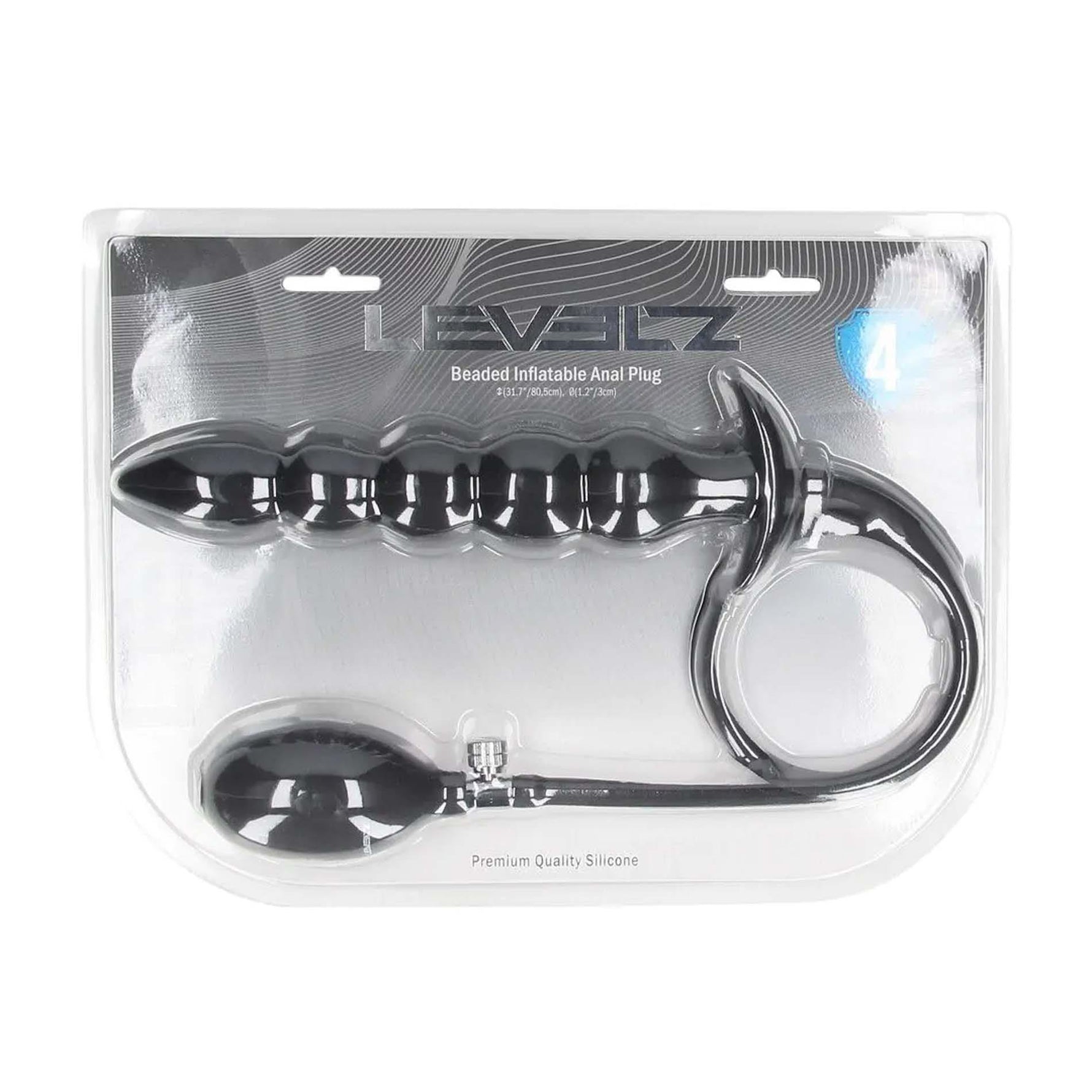 Dop anal gonflabil cu minge Levelz by Shots, silicon, negru