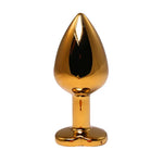 Plug anal cu inimă aurie și cristal roșu, mediu, 8 cm