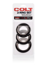 Set de inele pentru penis Calexotics COLT cu 3 inele, negru