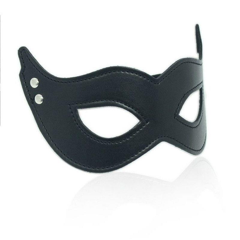 Mască BDSM Toyz4lovers neagră din piele ecologică 22 cm