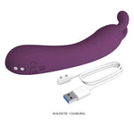 Vibrator Pretty Love DJ Rabbit din silicon pentru punctul G, 10 moduri, USB