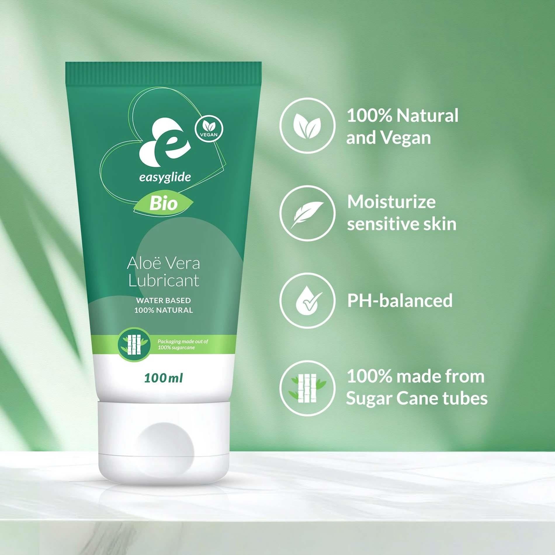 Lubrifiant pe bază de apă EasyGlide Bio Natural Aloe Vera 100 ml
