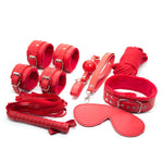 Set de bondage Fetish Seria B Roșu, 8 piese
