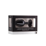 Plug anal Diamond Ouch!, negru, mare, 8 cm