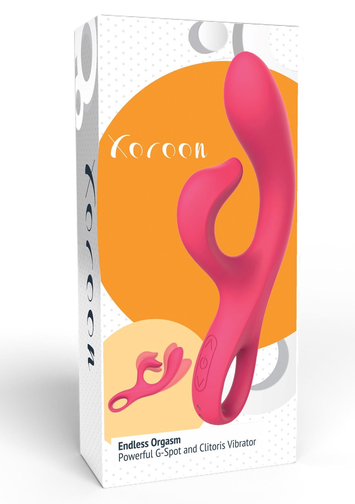 Vibrator XOCOON cu orgasm fără sfârșit, fuchsia, USB, 21 cm
