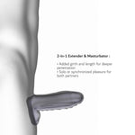 Extensie pentru baghetă Ryzer Max Man, silicon, negru-prună, 18 cm