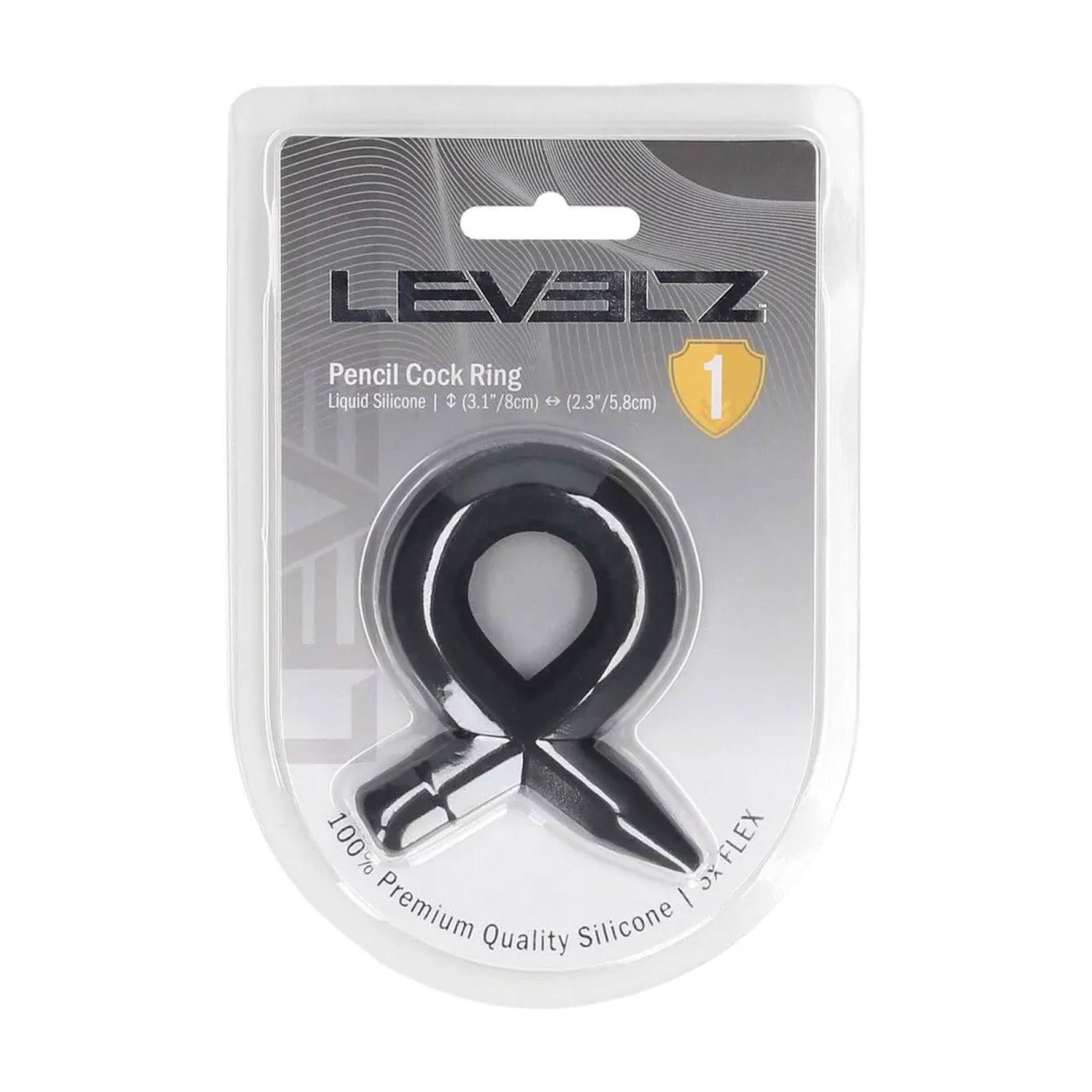 Inel pentru penis Levelz din silicon, negru, 8 cm