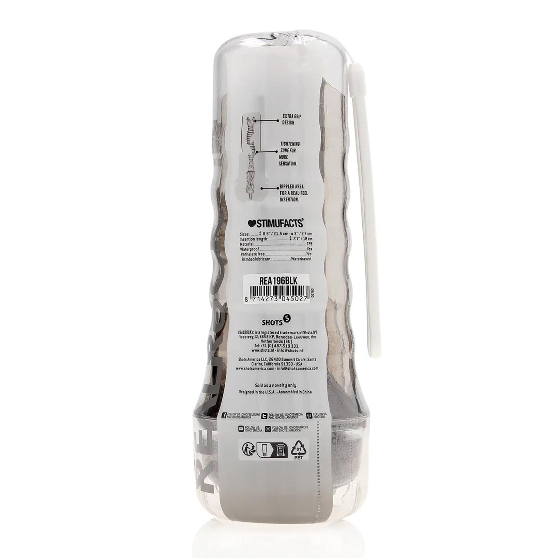 Masturbator TPE Easy Rider RealRock Negru 21,5 cm