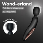 Aparat de masaj cu vibrații Satisfyer Wanderland XXL, negru, auriu-roz, 30 cm, USB