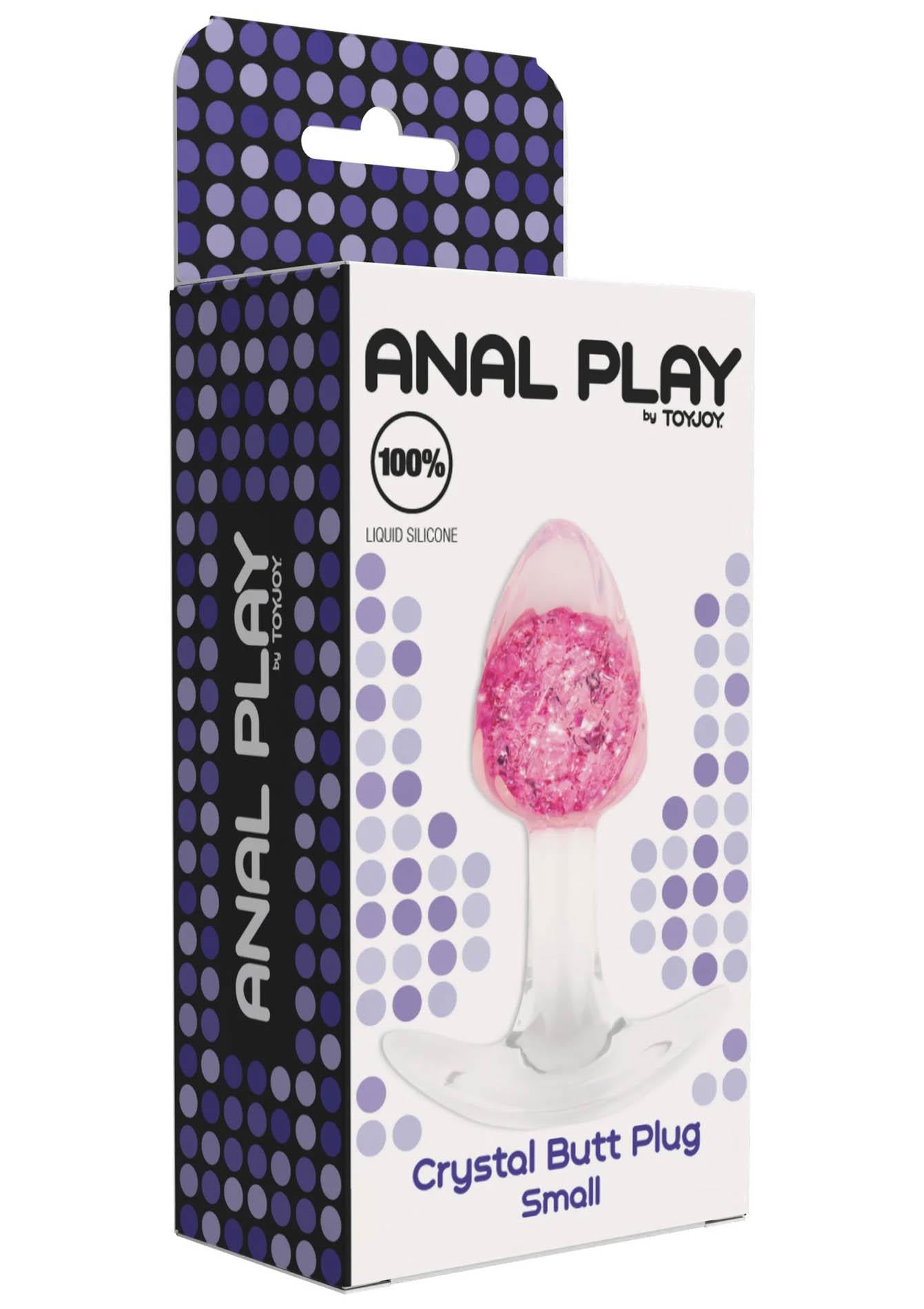 Dop anal mic din silicon ToyJoy Crystal, roz, 8,5 cm