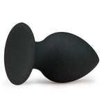 Dop anal din silicon EasyToys, negru, mediu, cu ventuză